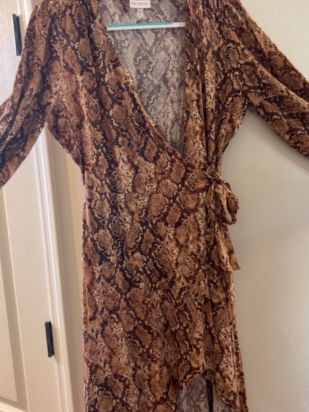 Sister Jane Tan and Black Snake-Pattern Top